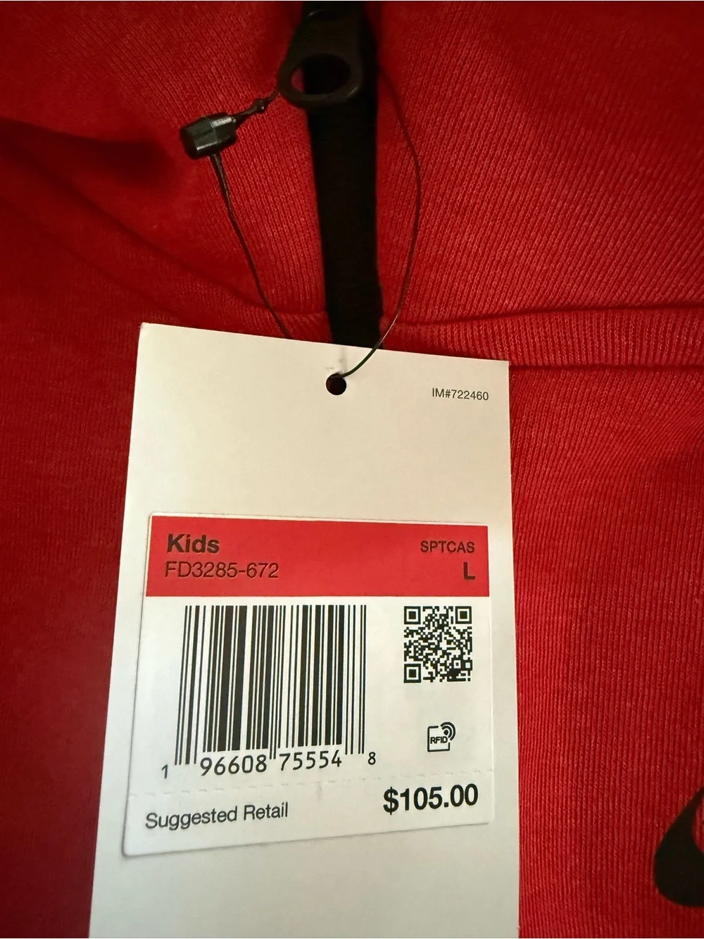 Nike Red Kids Full-Zip Hooded Jacket